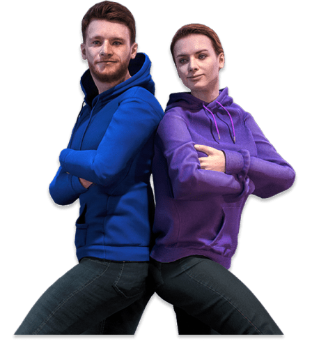 image of an avatar lady and guy